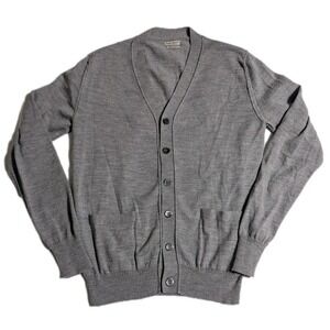 OOBE Extra Fine Merino Wool Cardigan Men Small Gray Old Money Preppy Lightweight